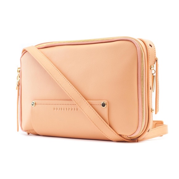 Objectposh Handbags - Objectposh Leather Peach Crossbody